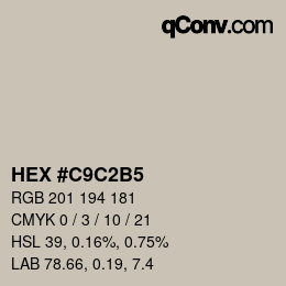 Color code: HEX #C9C2B5 | qconv.com