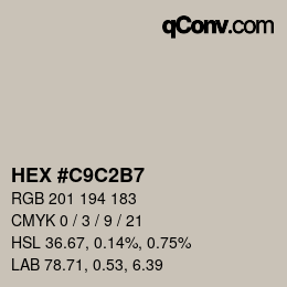 カラーコード: HEX #C9C2B7 | qconv.com