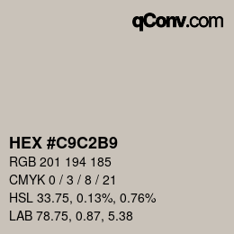 Color code: HEX #C9C2B9 | qconv.com