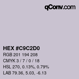 Color code: HEX #C9C2D0 | qconv.com