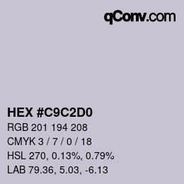 カラーコード: HEX #C9C2D0 | qconv.com