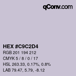 カラーコード: HEX #C9C2D4 | qconv.com