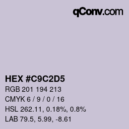 Color code: HEX #C9C2D5 | qconv.com
