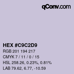 Color code: HEX #C9C2D9 | qconv.com