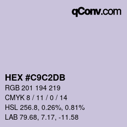 カラーコード: HEX #C9C2DB | qconv.com