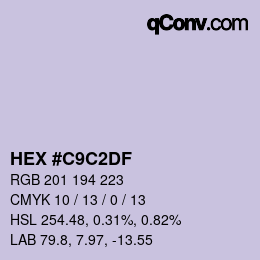 Color code: HEX #C9C2DF | qconv.com