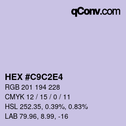 Código de color: HEX #C9C2E4 | qconv.com