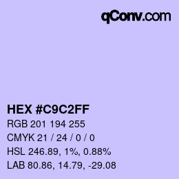 Color code: HEX #C9C2FF | qconv.com