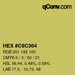 Farbcode: HEX #C9C364 | qconv.com