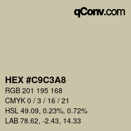 カラーコード: HEX #C9C3A8 | qconv.com