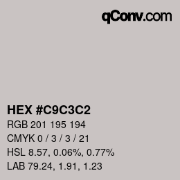 Color code: HEX #C9C3C2 | qconv.com