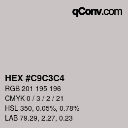 Color code: HEX #C9C3C4 | qconv.com