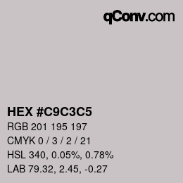 Color code: HEX #C9C3C5 | qconv.com
