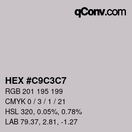 Color code: HEX #C9C3C7 | qconv.com