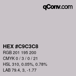 Color code: HEX #C9C3C8 | qconv.com