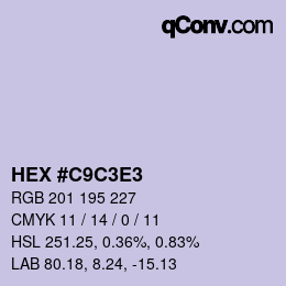 Color code: HEX #C9C3E3 | qconv.com