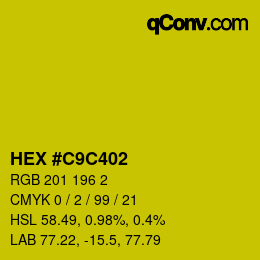 颜色代码: HEX #C9C402 | qconv.com