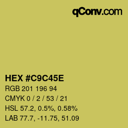 Color code: HEX #C9C45E | qconv.com