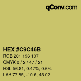Color code: HEX #C9C46B | qconv.com