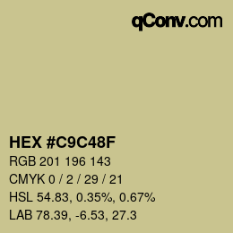 Código de color: HEX #C9C48F | qconv.com