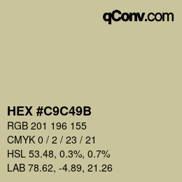 Color code: HEX #C9C49B | qconv.com