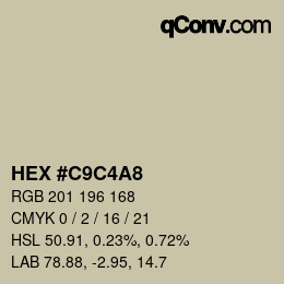 カラーコード: HEX #C9C4A8 | qconv.com