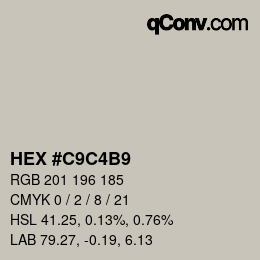 Color code: HEX #C9C4B9 | qconv.com