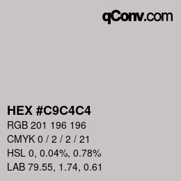 Color code: HEX #C9C4C4 | qconv.com