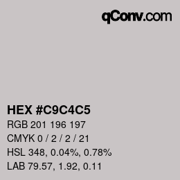 Color code: HEX #C9C4C5 | qconv.com