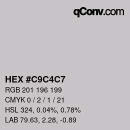 Color code: HEX #C9C4C7 | qconv.com