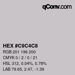 Color code: HEX #C9C4C8 | qconv.com