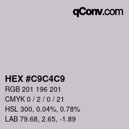 Color code: HEX #C9C4C9 | qconv.com