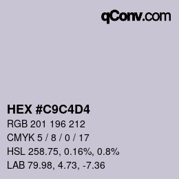 Farbcode: HEX #C9C4D4 | qconv.com
