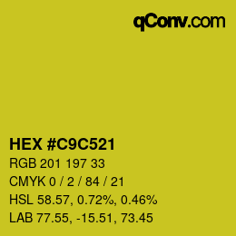 Color code: HEX #C9C521 | qconv.com