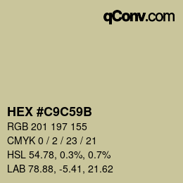 Color code: HEX #C9C59B | qconv.com