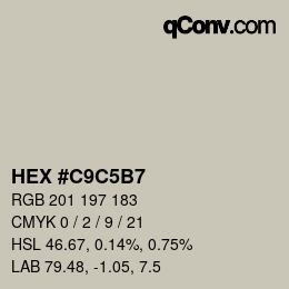 Color code: HEX #C9C5B7 | qconv.com