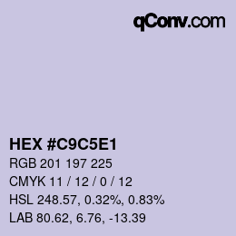 Color code: HEX #C9C5E1 | qconv.com