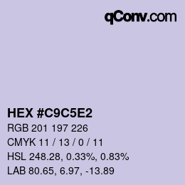 Farbcode: HEX #C9C5E2 | qconv.com