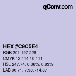 Farbcode: HEX #C9C5E4 | qconv.com