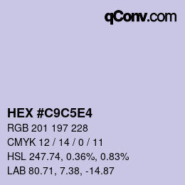 Color code: HEX #C9C5E4 | qconv.com