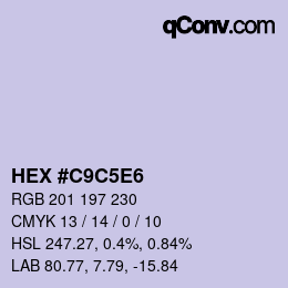 Color code: HEX #C9C5E6 | qconv.com