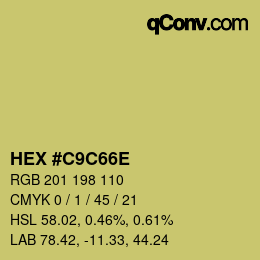 Color code: HEX #C9C66E | qconv.com