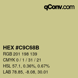 Color code: HEX #C9C68B | qconv.com
