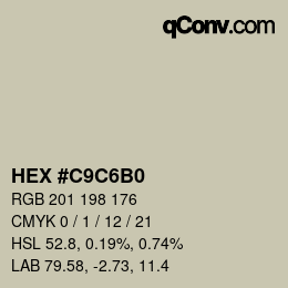 Color code: HEX #C9C6B0 | qconv.com