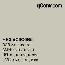 カラーコード: HEX #C9C6B5 | qconv.com