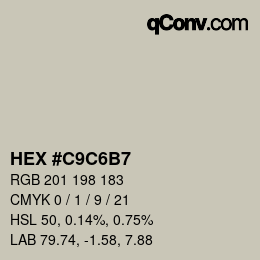 颜色代码: HEX #C9C6B7 | qconv.com