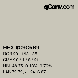 カラーコード: HEX #C9C6B9 | qconv.com