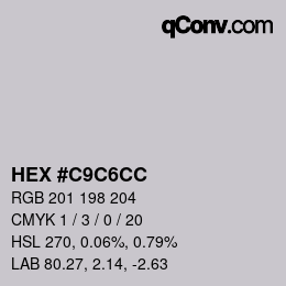 Código de color: HEX #C9C6CC | qconv.com