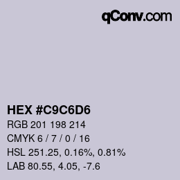 Color code: HEX #C9C6D6 | qconv.com