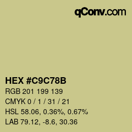 Color code: HEX #C9C78B | qconv.com